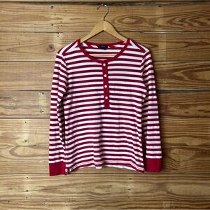 J. Crew Red and White Striped Top
